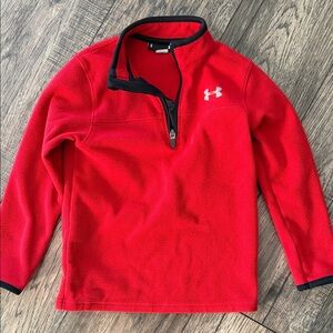 Under Armour Red & Black Quarter-Zip Fleece Pullover